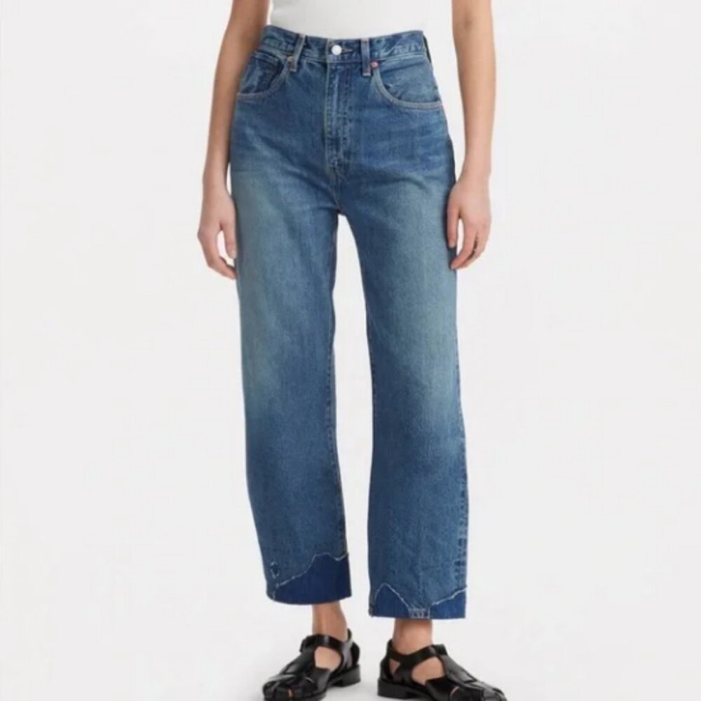 Levi's Made In Japan Women's Barrel Relaxed Fit Ankle Length Patchwork Jeans 29